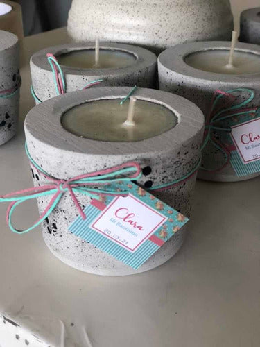 Baptism Souvenirs: Soy Wax Candle in Cement Pot Set of 30 4
