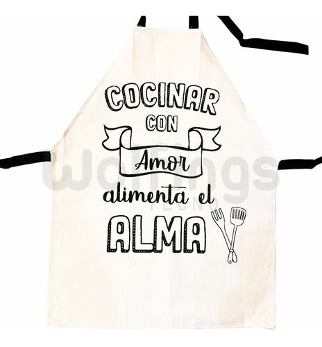 Delantal De Cocina Gastronomia Frases Diseño Estampa Unisex 1