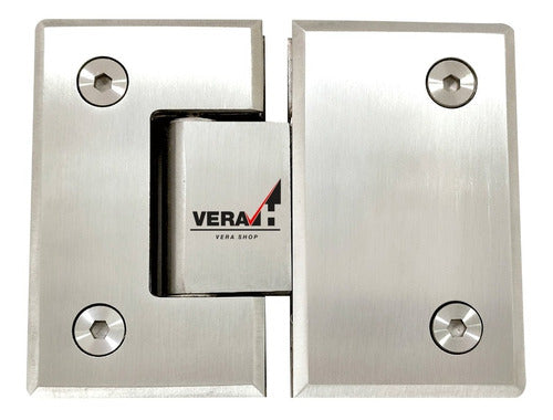 Bisagra Para Puerta De Vidrio Vidrio 180º Acero Inox Mampara 0