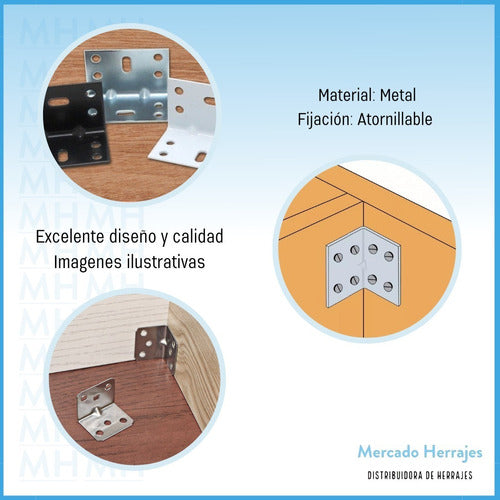 Escuadra De Union 45x26 Zincada X 40 Unidades 2