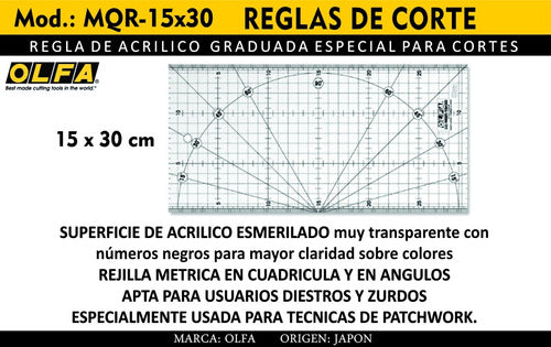 Olfa Cutting Ruler MQR-15x30 Patchwork Japan 1