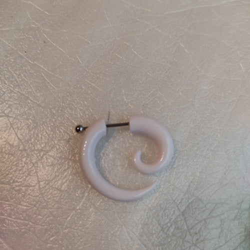 Acrylic Steel Spiral Fake Expander Horn Earrings Piercing 3-4 cm 128