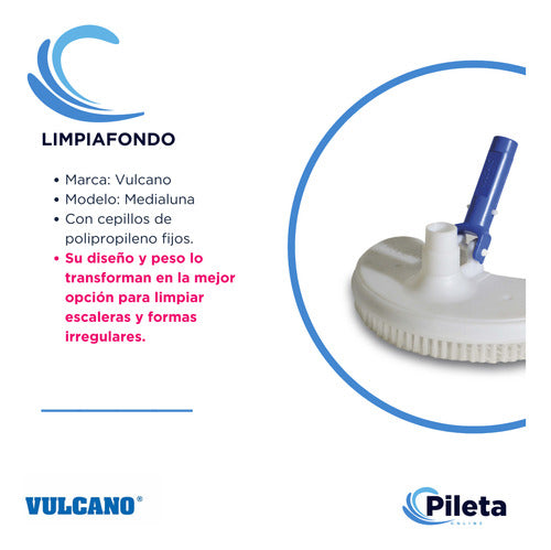 Vulcano Pool Cleaning Kit: Bottom Cleaner + Leaf Rake 4