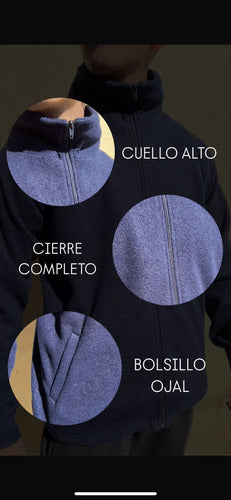 Buzo Campera Polar Cómodo Suave Azul Fabricantes 3