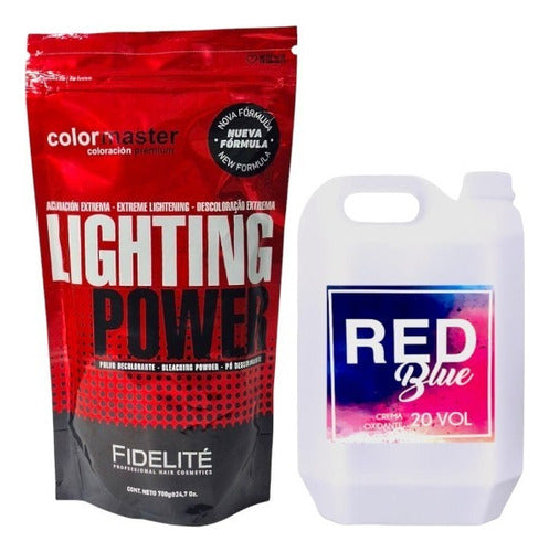 Fidelité Color-Master Lighting Power 700gr + Oxidant Red Blue 20vol 2l 0