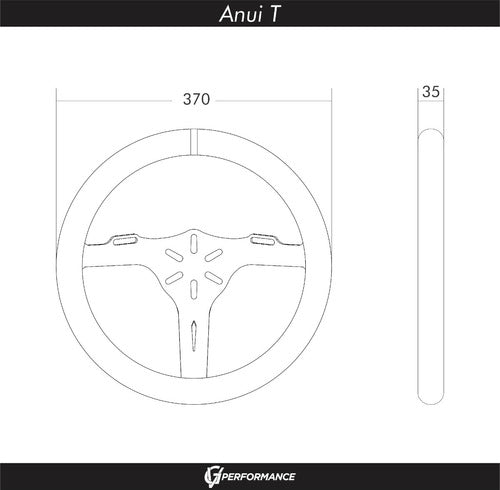 GV - Performance Volante Competición Anui-t 370 Plano Tapizado Gamuza Gv 6c 1