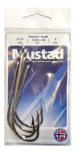 Mustad 92611-NI 10/0 El Jabali Fishing Hooks Blister Pack of 4 0