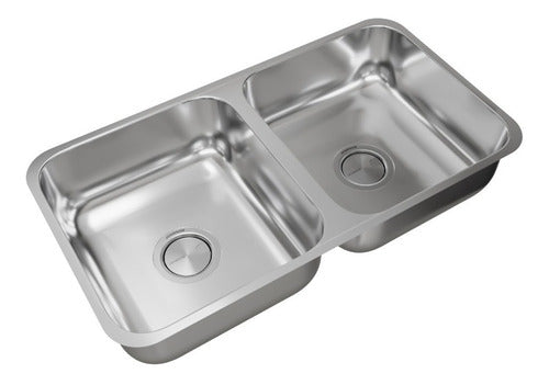 Johnson Kitchen Sink C37/18 71x37x18 with Drain Baskets Cover 0