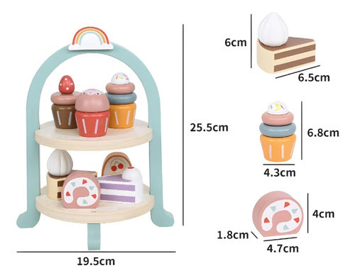 UB Wooden Pastry Set Display Cupcakes Cake AK0144 1