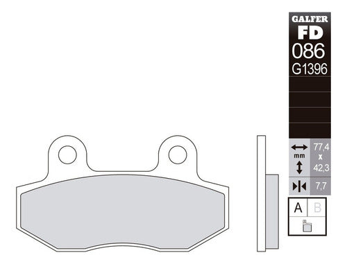 Pastilla De Freno Galfer Off-road Sinterizada Raptor Yfz Klr 1