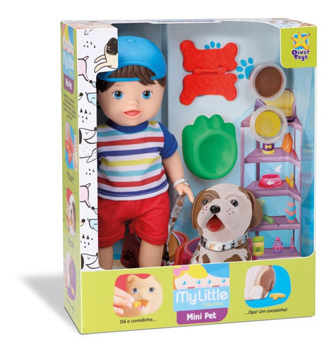 Muñeca Con Mini Mascota Perrito Y Accesorios Divertoys Ik 1