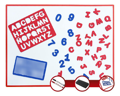 Children's Magnetic Whiteboard 60x80cm with Numbers and Letters 4