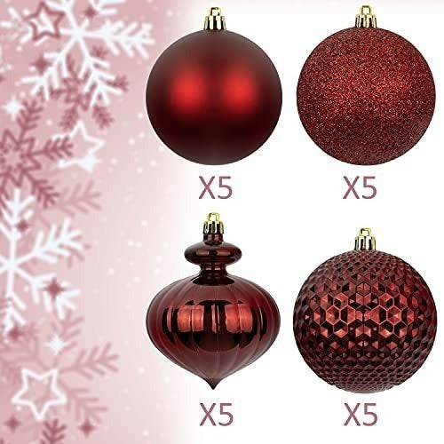 Ki Store Burgundy Christmas Balls 20pcs 1