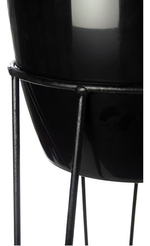 Nordic Design Iron Plant Stand 50cm + 60cm + 2 Black Pots N22 3