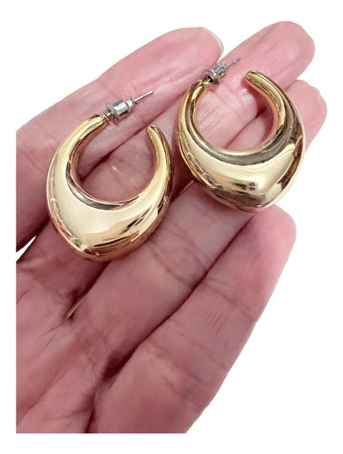 TAGGERSHOP Hailey Chunky Inflated Hoop Earrings 6 1