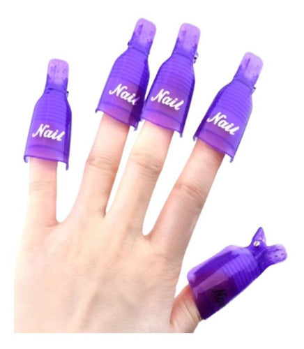 5 Broches Capuchon Para Remover Esmalte Uñas Esculpidas Gel 1