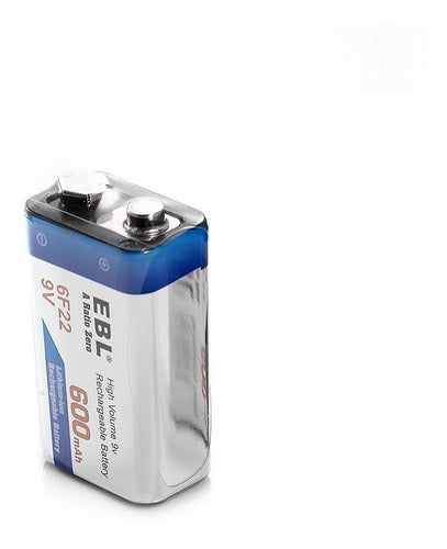 2 X 600mah 9v 6f22 Li-ion Baterías Recargables + Cargador De 3