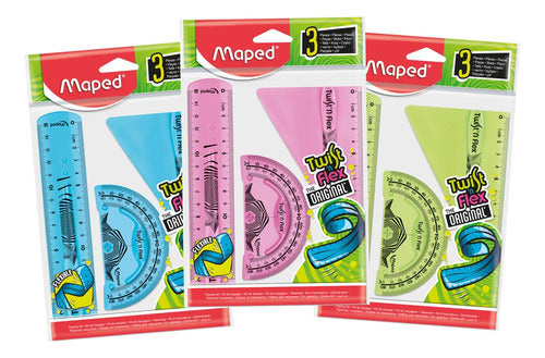 Maped Set De Geometría Flexible X3 Piezas Twist´n Flex 0