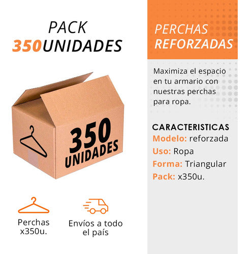 Perchas Plasticas Reforzadas Caja  X 350 5