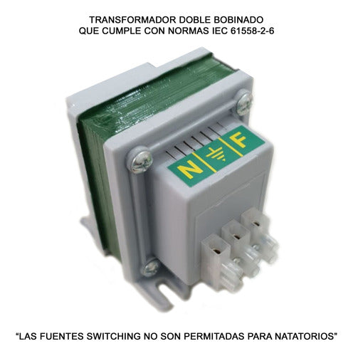 Digofat Transformador 12V 100W Doble Bobinado Para Luces De Pileta 1