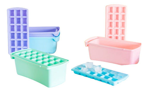 Blue Pastel Ice Tray with Container 27.5cm x 12.5cm 0