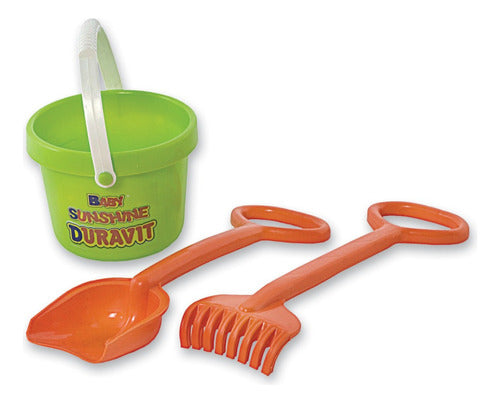 Duravit Complete Beach Set: Wheelbarrow, Bucket, Rake, Shovel 3