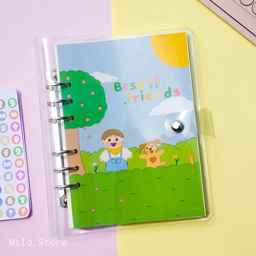 Milo Store A5 Transparent PVC 6-Ring Binder!! Journaling 7