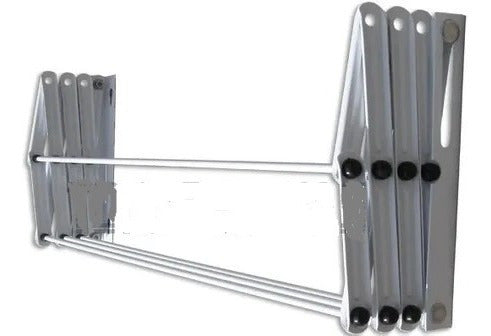 Sturdy Wall-Mounted Extensible Clothesline 60 cm Wide 7 Rods 2