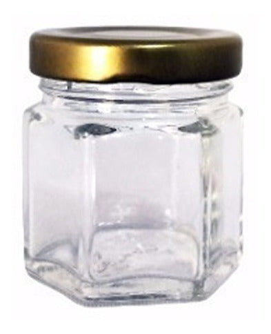 Wholesale 45 Hexagonal Jars of 40 cc with Gold Lid Offer 1