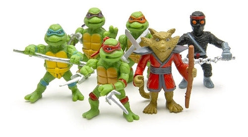 Tortugas Ninja Set Mini Figuras Acción Decoración Juguete 0