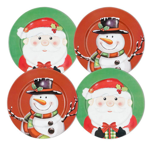 Putuo Decor Christmas Snowman Plates Set of 4 0