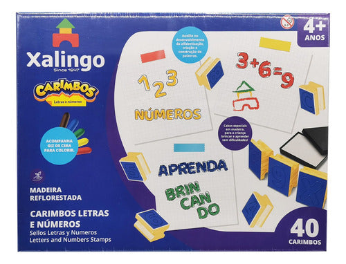 Set De Sellos De Letras Y Números X40 Más Crayolas Xalingo 1