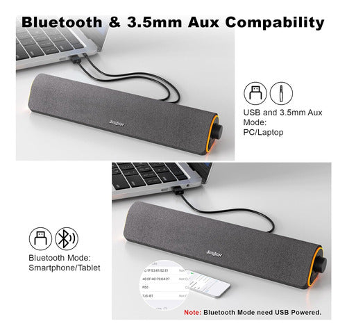 Barra De Sonido Soulion R50 Bluetooth 3.5mm Alimentación Usb 3