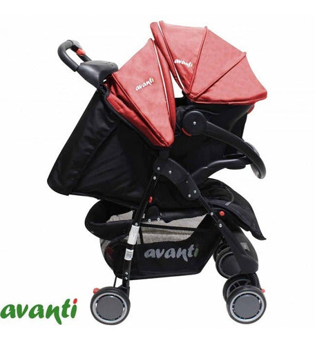 Flaber Avanti Spezia Red Stroller with Car Seat 3