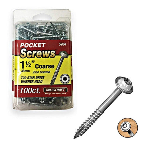 Milescraft 1 1/2 Inch Torx Screws 38mm X 100 Units 0