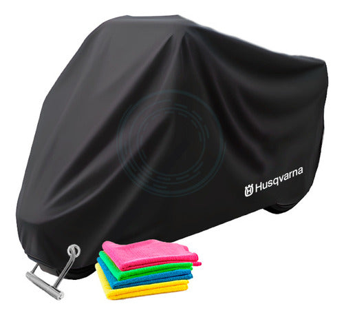 Husqvarna Waterproof Motorcycle Cover + 4 Microfiber Cloths 0