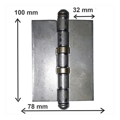 Talleres Banfield Munition Hinge 100x75 Polished Iron Without Hole X3 1