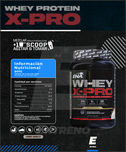 ENA Sport Whey X Pro 3kg + Shaker - Protein and Creatine for Muscle Gain 1