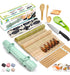 HERMES SHOP Sushi Preparation Kit with Roller, Bamboo Mats, and Accessories 0