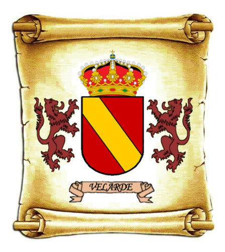 Velarde - Escudo Del Apellido - Heráldica - Lámina 45x30 Cm. 0