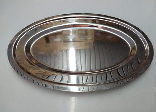 MENAJE Oval Serving Tray 38 cm Stainless Steel 1