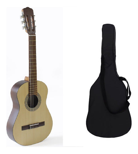 Guitarra Criolla 3/4 Viajera Mediana Fonseca 10 Mate + Funda 0