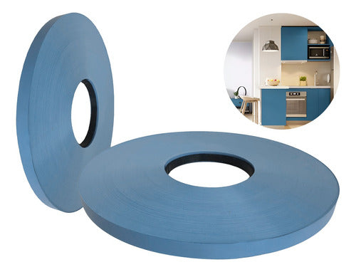 Tapacanto Melaminico Preencolado Azul Lago 22mm X 50 Mts 0