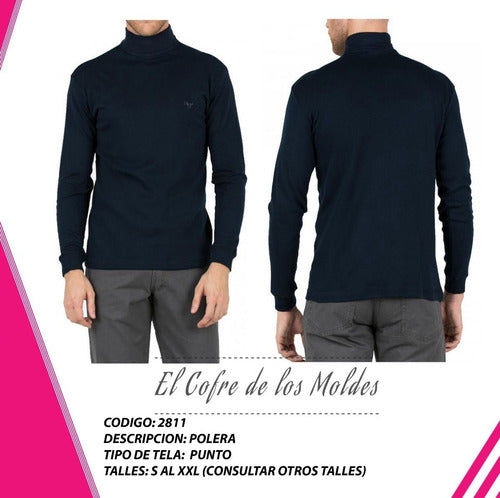 MoldeArte Molde Digital Polera Hombre Patron Pack 5 Talles! 1