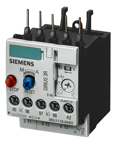 Siemens Rele 3RU1116-1FB0 Ir:3.5-5A 1NA+1NC S00 Clase 10 0