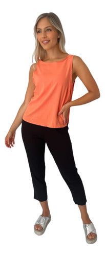 Moda_Relativa Musculosa Blusa De Lino 0