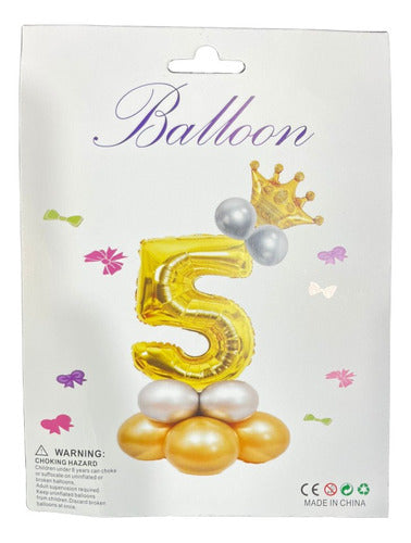 Generic Golden Latex Balloons Number Set 1