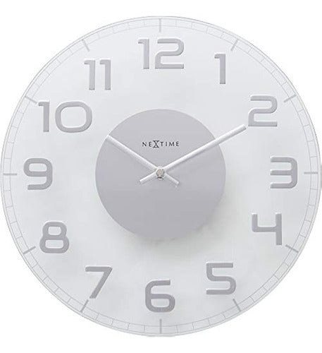 Nextime Classy Round Wall Clock, Clear Glass, 30 cm 0