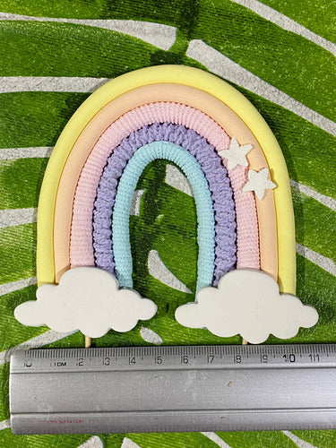 Artesanal Adorno Torta Unicornio Ponys Arco Iris Pastillaje Azucar 5