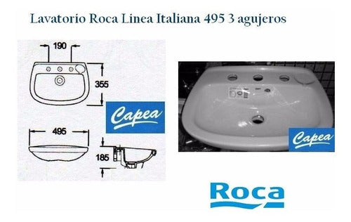 Lavatorio Chico 495 Roca Capea Italiana 1 O 3 Agujeros 1